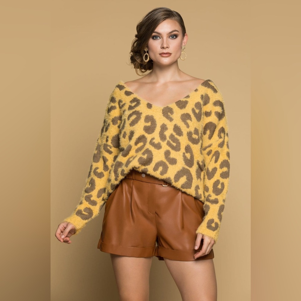 POL Freya Animal Print Knit Sweater